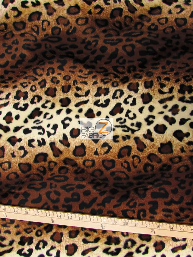 Brown/Light Brown Velboa Leopard Faux Fur Fabric