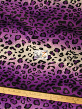 Purple/White Velboa Leopard Short Pile Fabric