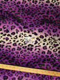 Purple/White Velboa Leopard Short Pile Fabric