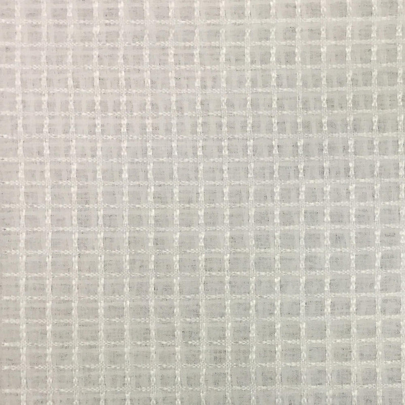 Victoria Sheer Polyester Fabric - Square Design, 110" Width (1 Yard)