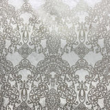 Vince Velvet Fabric - Damask Foil Print, 55" Width (1 Yard)