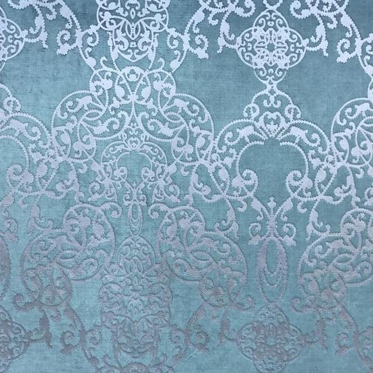 Vince Velvet Fabric - Damask Foil Print, 55" Width (1 Yard)