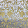 Vince Velvet Fabric - Damask Foil Print, 55" Width (1 Yard)