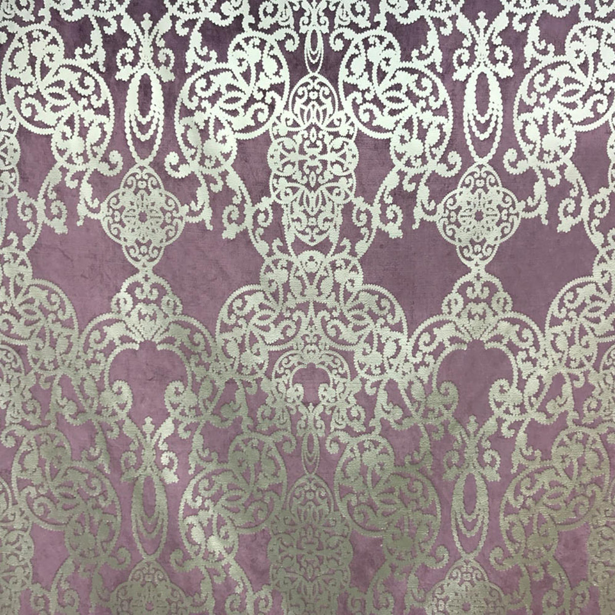 Vince Velvet Fabric - Damask Foil Print, 55" Width (1 Yard)