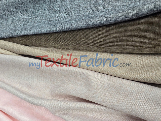 Vintage Linen Polyester Fabric - Faux Burlap, Rustic Natural Look, 58/60" Width (1 Yard)