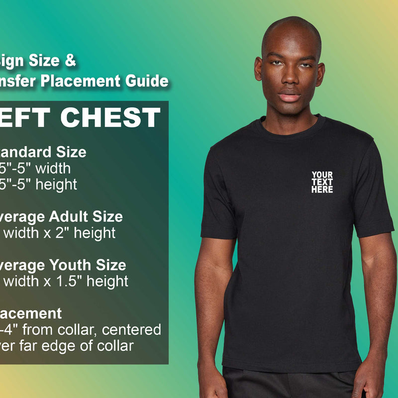 Pack: 12 Fast Design Your Own T-Shirts – Custom Print with Photo or Text (Left Chest - Black)