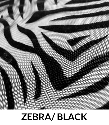 Flocked Mesh Zebra Polyester Fabric - Zebra Pattern, Mesh Fabric