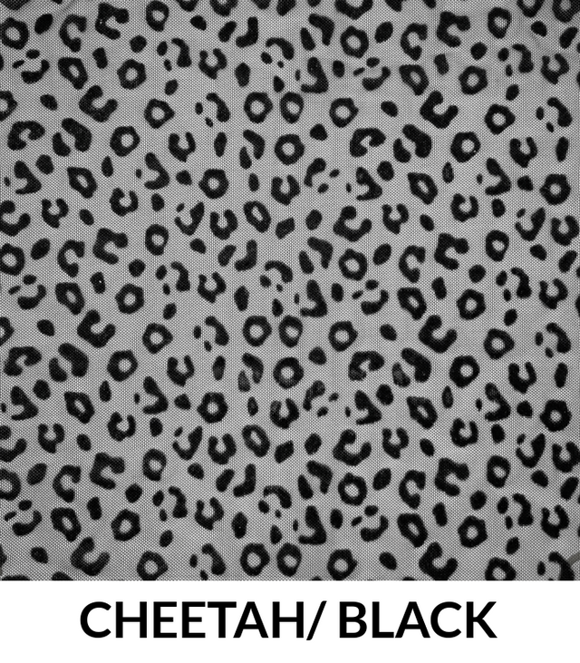 Flocked Mesh Cheetah - Polyester Mesh Fabric - Cheetah Print
