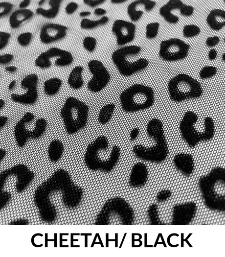 Flocked Mesh Cheetah - Polyester Mesh Fabric - Cheetah Print