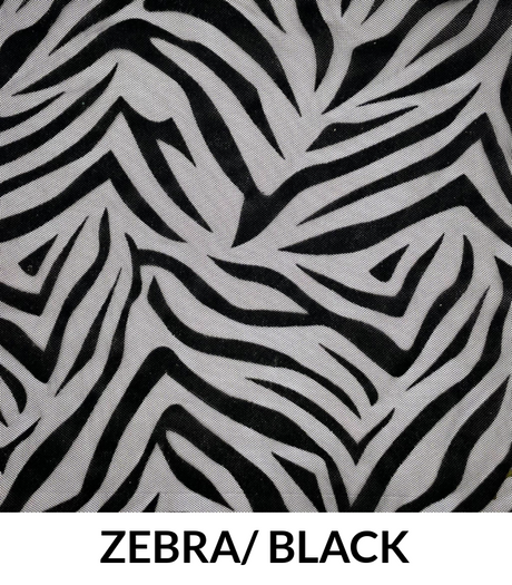 Flocked Mesh Zebra Polyester Fabric - Zebra Pattern, Mesh Fabric
