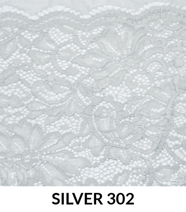Stretch Lace Nylon Spandex Scalloped (T300) - Lace Fabric, Scalloped Pattern
