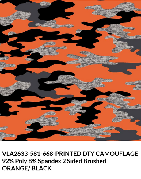 Camouflage Print DTY Brushed Fabric - Camouflage Print, Brushed Finish