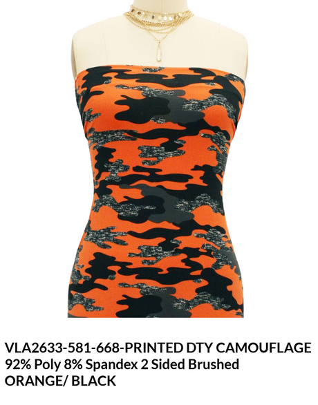 Camouflage Print DTY Brushed Fabric - Camouflage Print, Brushed Finish