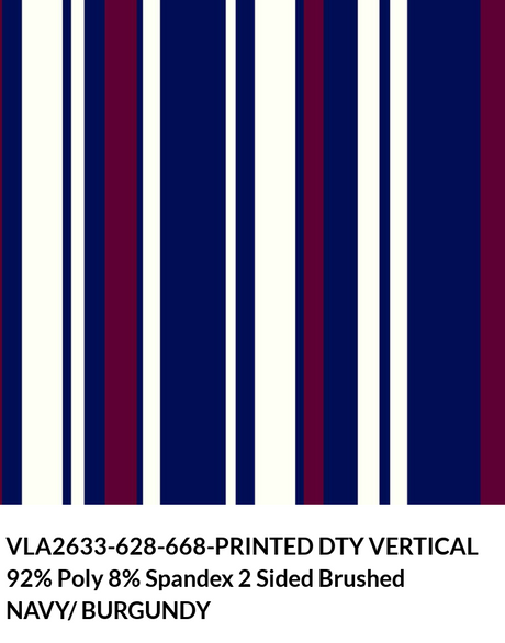 VLA2633 Vertical Print DTY Brushed Fabric - Vertical Print, Swatch Card