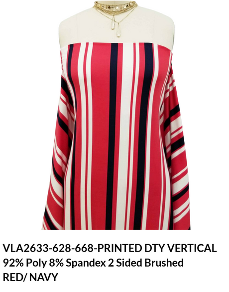 VLA2633 Vertical Print DTY Brushed Fabric - Vertical Print, Swatch Card