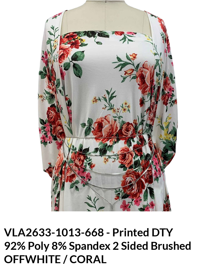 Medium Florals Print DTY Brushed Fabric - Floral Print, Multi Color