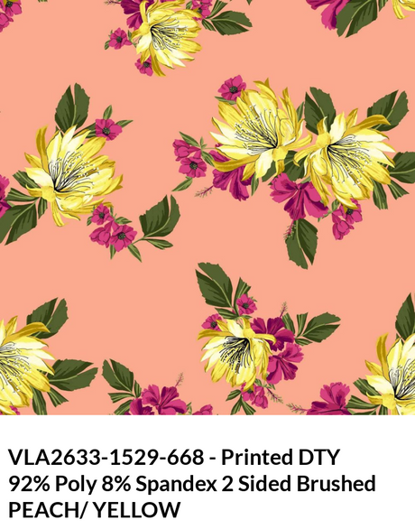 Medium Florals Print DTY Brushed Fabric - Floral Print, Multi Color
