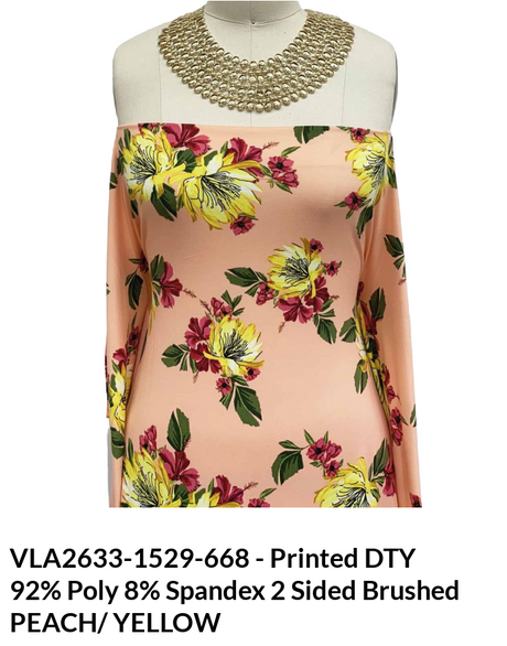 Medium Florals Print DTY Brushed Fabric - Floral Print, Multi Color