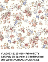 Medium Florals Print DTY Brushed Fabric - Floral Print, Multi Color