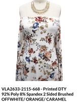 Medium Florals Print DTY Brushed Fabric - Floral Print, Multi Color