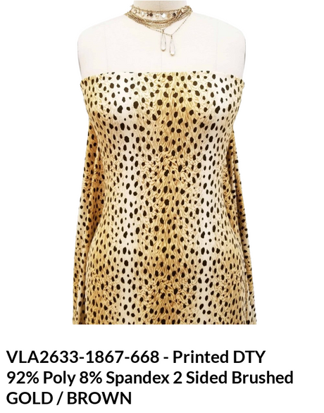 Animal Print DTY Brushed Fabric - Animal Print, Brushed Finish