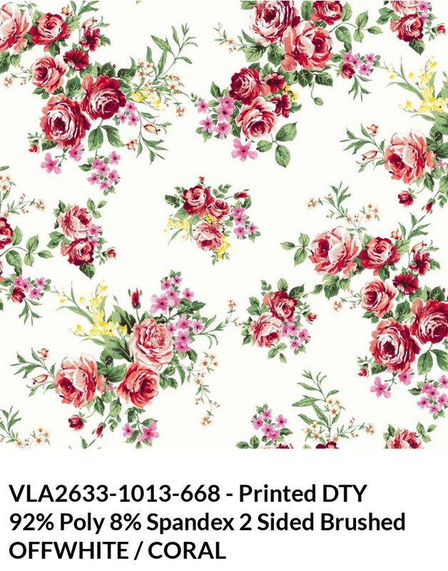Medium Florals Print DTY Brushed Fabric - Floral Print, Multi Color