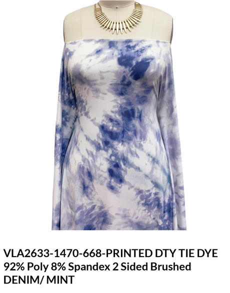 VLA2633 DTY Brushed Fabric - Tie Dye Print