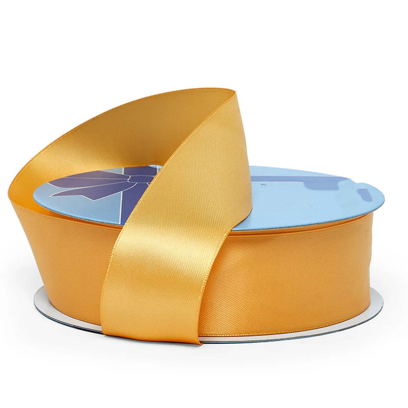 Solid Tone Satin Gift Ribbon 7/8 '' X 50 yd Double Faced 1 / roll Gold