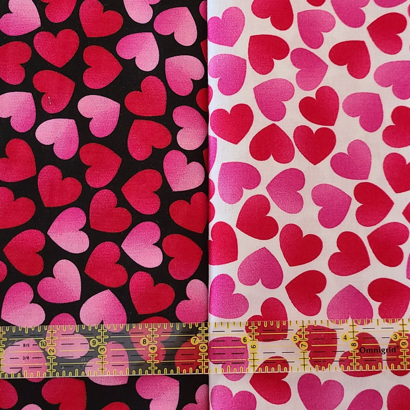 Quilting Cotton Tossed Ombre Hearts 100% Cotton