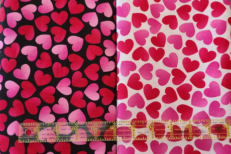 Quilting Cotton Tossed Ombre Hearts 100% Cotton