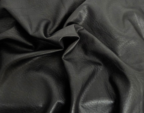 Faux Fur Vegan Leather Black Knit