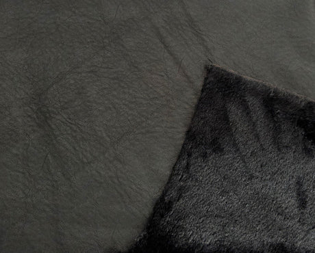Faux Fur Vegan Leather Black Knit