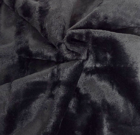 Faux Fur Vegan Leather Black Knit