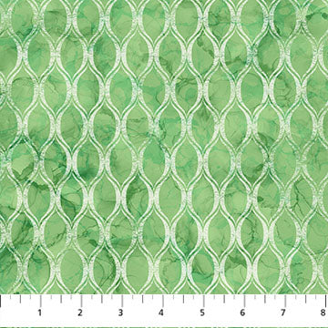 Cotton Fabric Veranda Lattice Green 44/45"