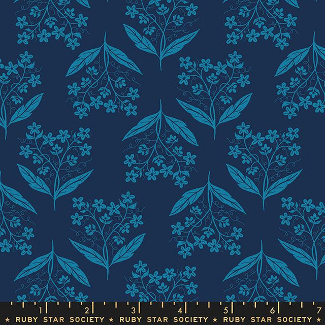 Quilting Cotton Verbena Dark Navy Florals Ruby Star Society