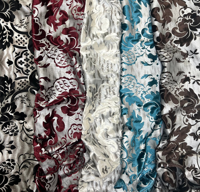 Velvet Fabric Verona Full Silk Printed Aluminium