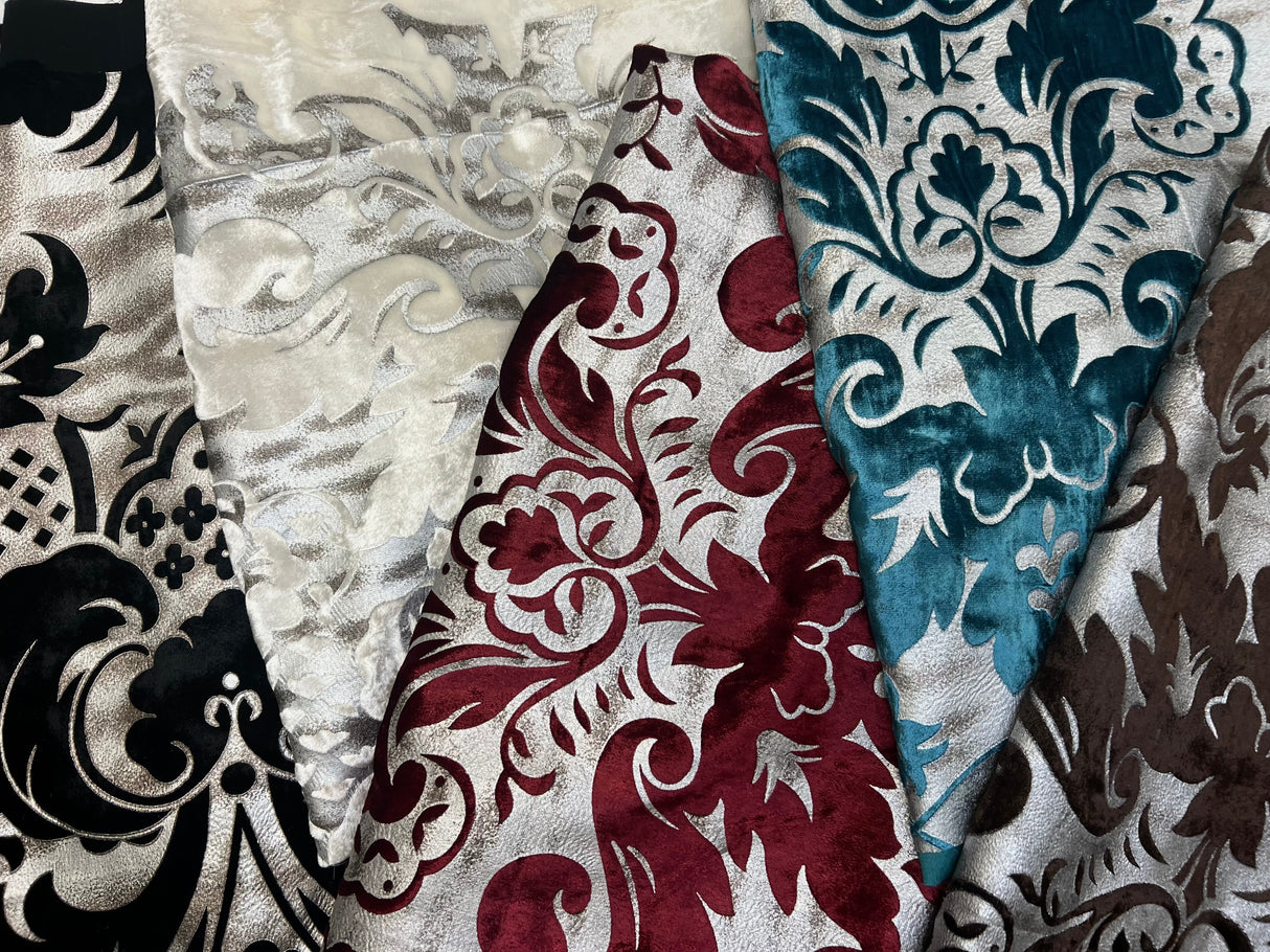 Velvet Fabric Verona Full Silk Printed Aluminium