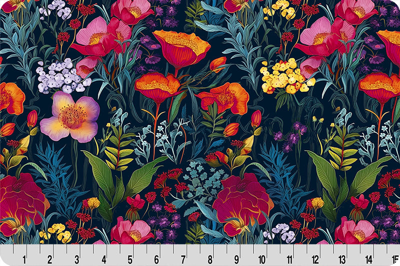 Cuddle Fabric Vibrant Whispering Blooms Secret Garden