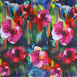 Stretch Boardshort Fabric Vibrant Watercolor Flowers