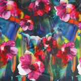 Swim Knit Vibrant Watercolor Flowers Poly Spandex