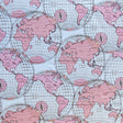 Swim Knit Nylon Spandex Vintage Map Print