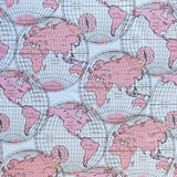 Swim Knit Nylon Spandex Vintage Map Print