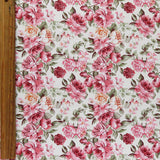 Poly Spandex Swimsuit Fabric Vintage Roses Pink