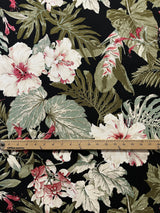 Vintage Tropical Garden Cotton Fabric - Tropical Garden Print, 56-58" Width (1 Yard)