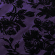 Rose Petal Nylon Spandex Fabric - Black Roses Floral, Violet or Navy, 58/60" Width (1 Yard)