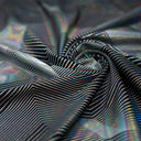 Holographic Spandex Fabric Black Silver