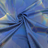 Holographic Spandex Fabric Black Silver