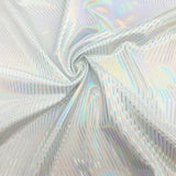 Holographic Spandex Fabric Black Silver