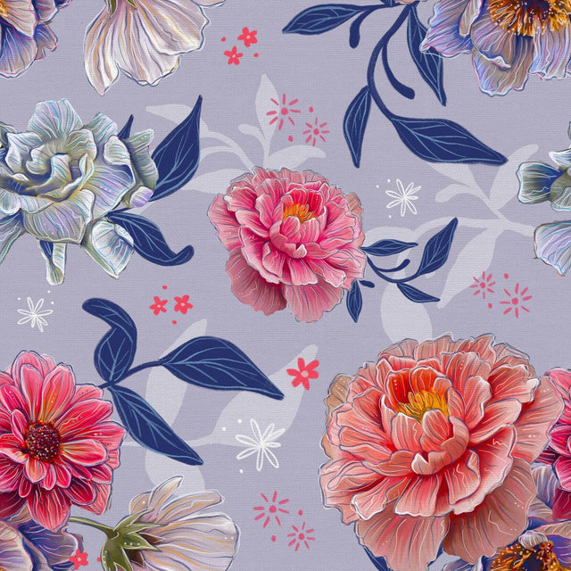 Quilting Cotton Visions Peony Garden Pink Pop Paintbrush Studio