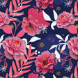 Quilting Cotton Visions Pink Pop on Navy Paintbrush Studio